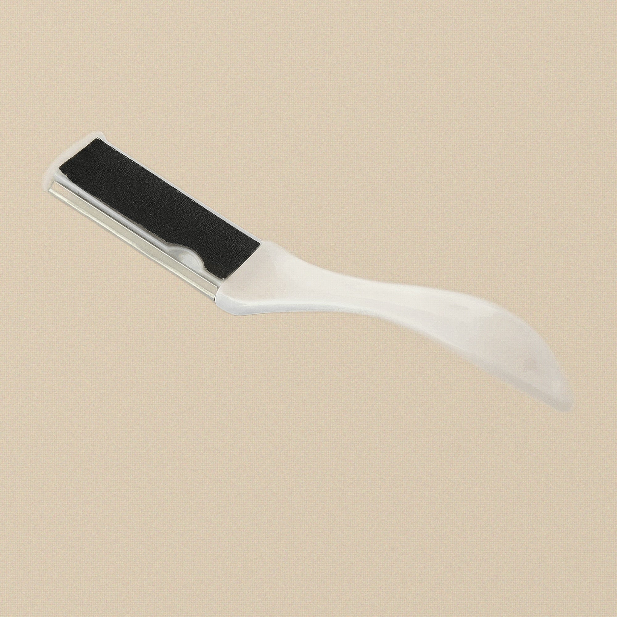 Double-Sided Foot Rasp & Callus Remover, Exfoliating Pedicure File — White Curved
