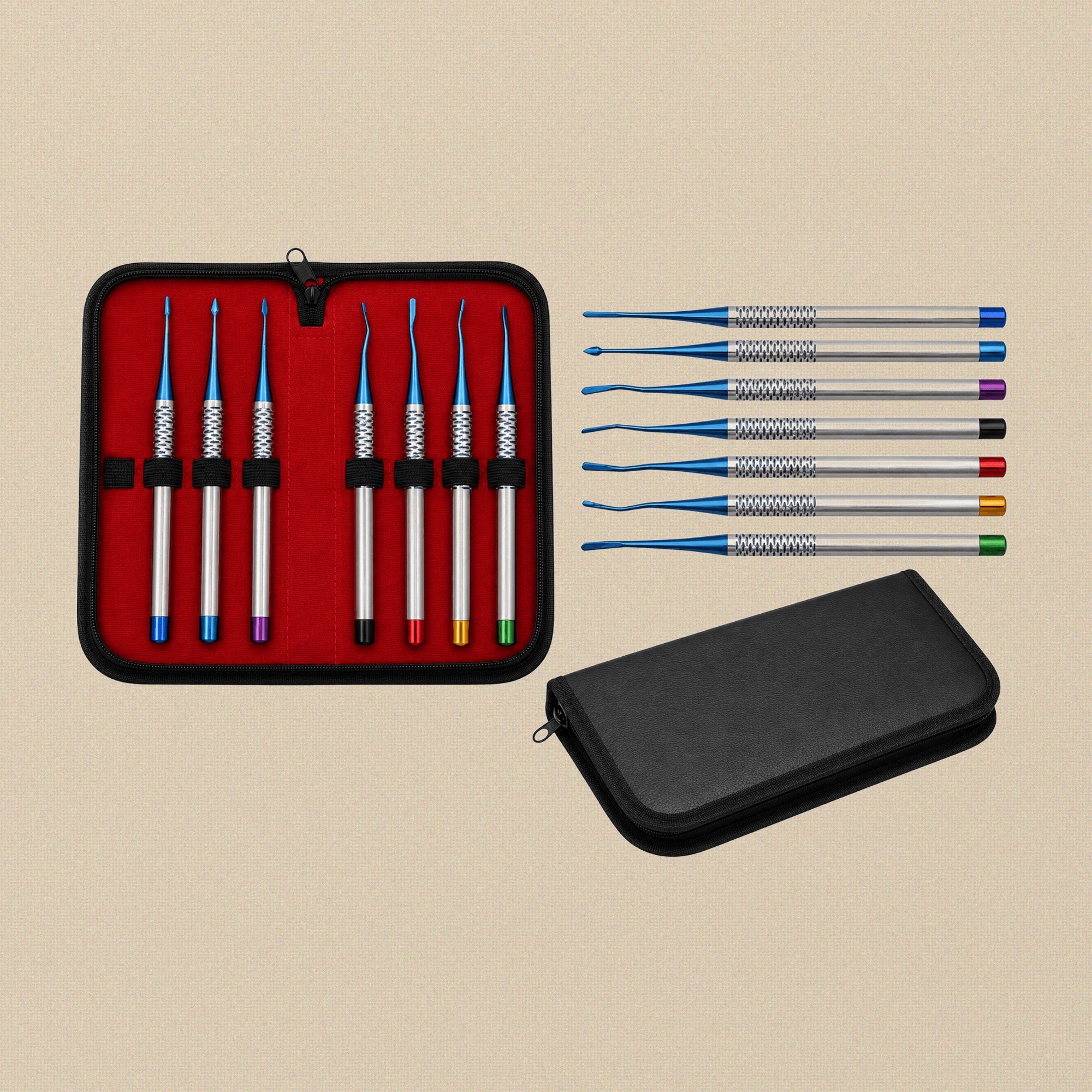 7-Piece Luxating Elevator Set with Titanium Nitride Coated Micro-Serrated Tips | Precision Elevator Set | Toolsmith Ltd UK