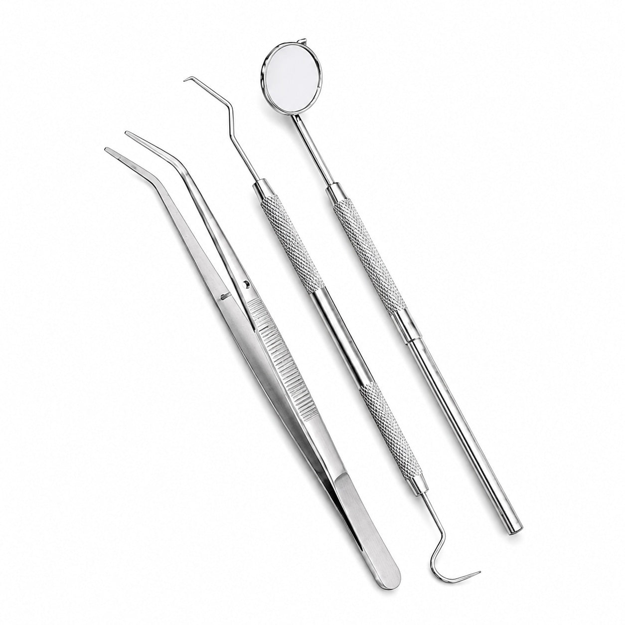 3-Piece Stainless Steel Inspection Set with Probe, Tweezers & Mirror in Pouch | Inspection Tool Set | Toolsmith Ltd UK