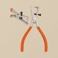 Needle hole punch pliers with 1 mm pin and orange grips, 6.25 inch