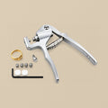 Stainless steel jewellery marking pliers with flat and concave anvils, small anvils, two spare nylon pads and L-key (ring not included)