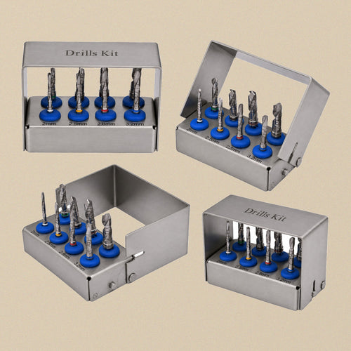 8-Piece Dental Trephine Bur Drill Set (2mm to 5.5mm) in Stainless Steel Holder | Dental Instruments | Toolsmith Ltd UK