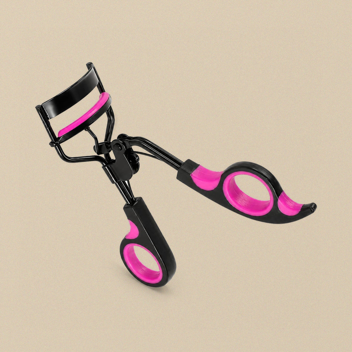 Eyelash Curler with Soft Rubber Grip and Finger Rest, Pink and Black, Lash Curling Tool | Beauty & Nail Tools | Toolsmith Ltd UK