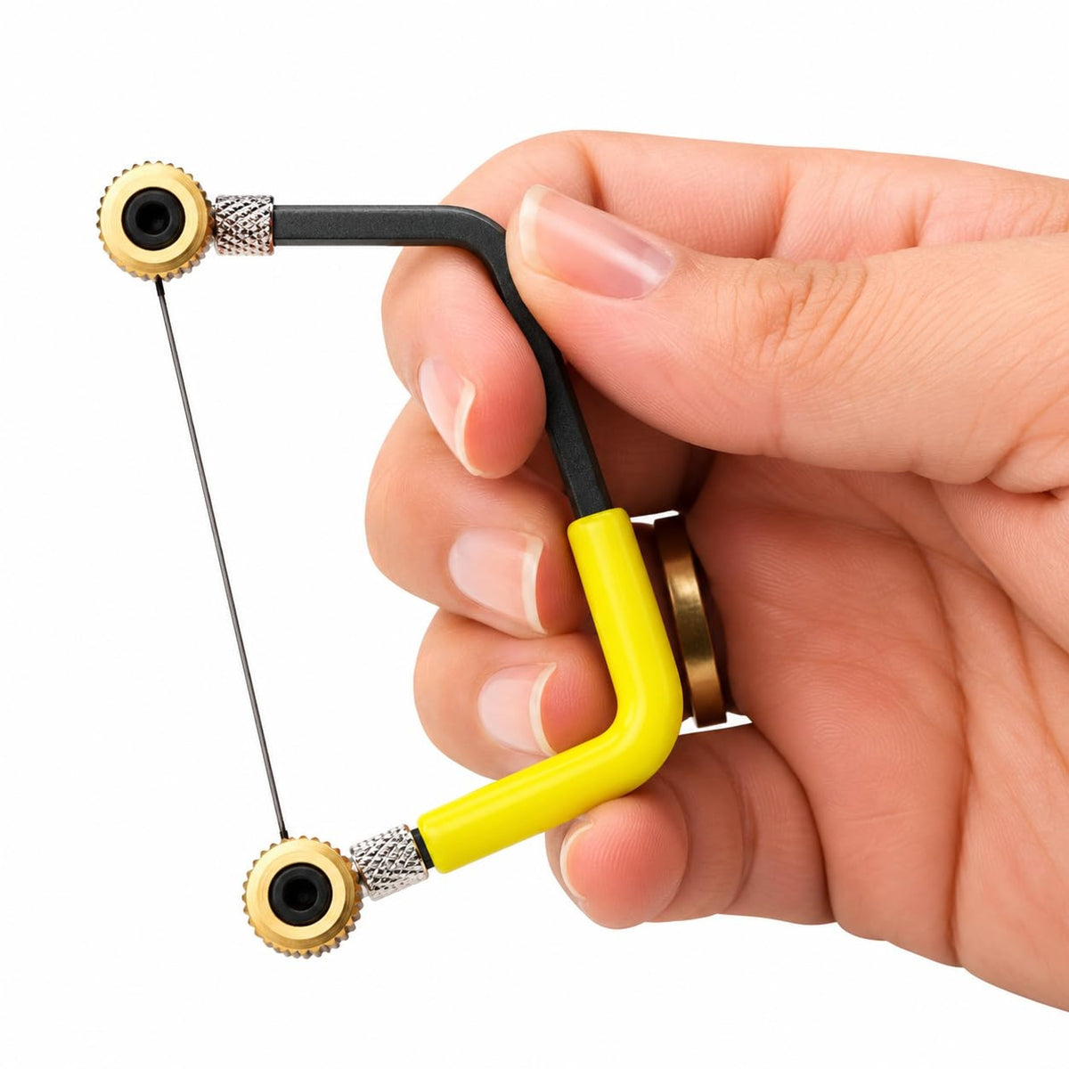 Miniature Jewellers Saw Frame, Yellow and Black, 38 x 32 mm Frame with Brass Thumb Nuts, for Fine Piercing Work | Jewellery Making Tools | Toolsmith Ltd UK