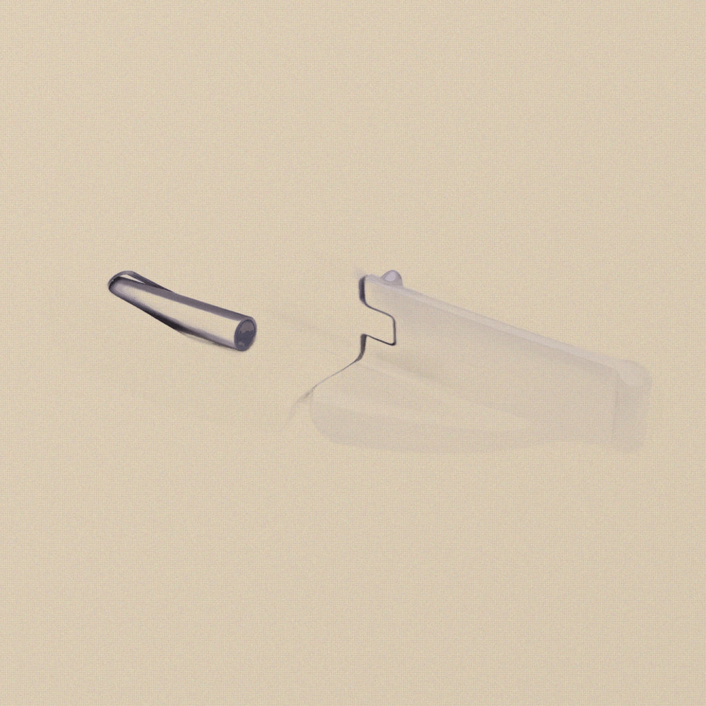 View of the laryngoscope handle showing the textured grip and battery compartment base.