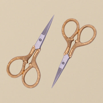 Engraved Print Fancy Embroidery Scissors — 4″ Gold-Plated | Scissors | Toolsmith Ltd UK