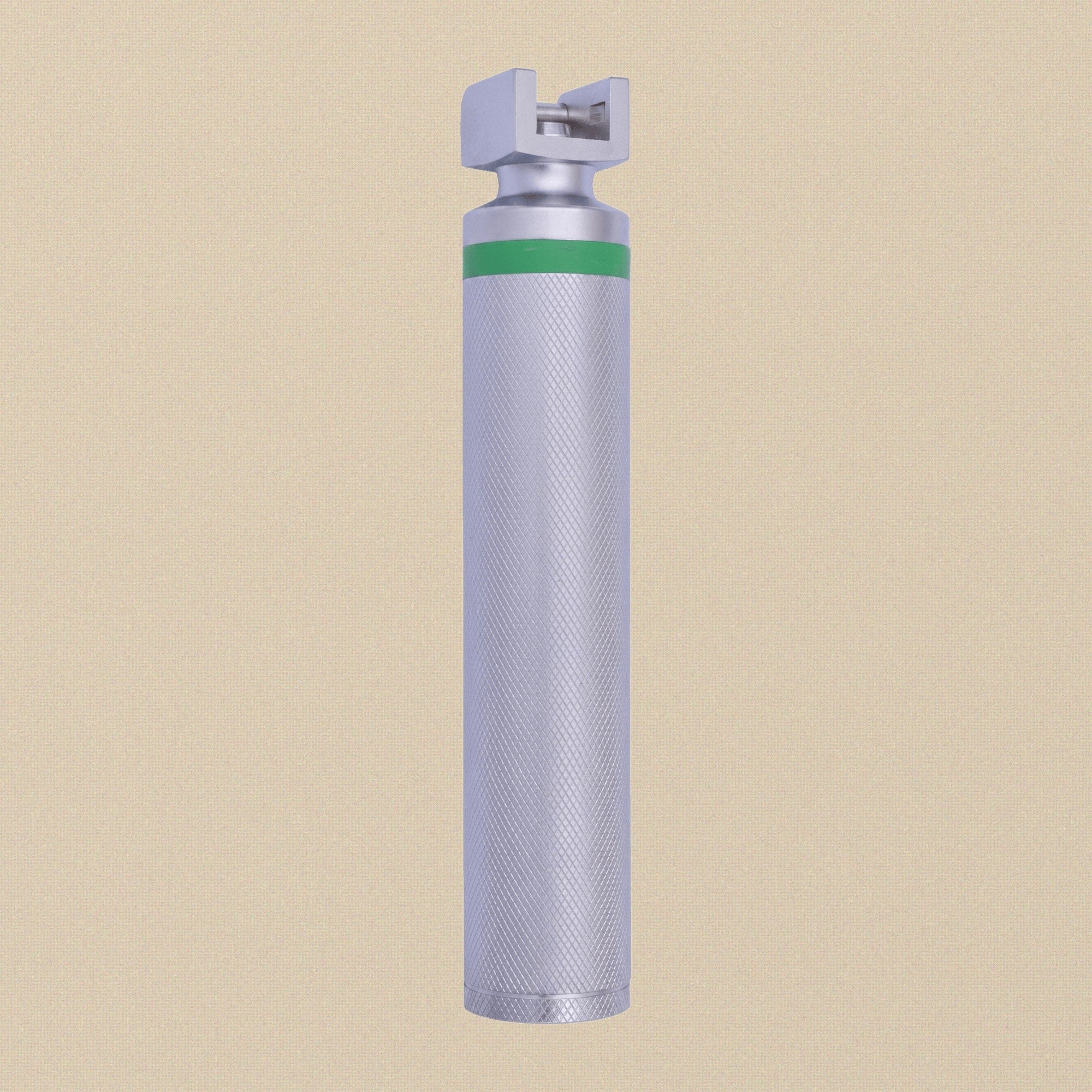 Laryngoscope blade detached from the handle to show the standard fitting.