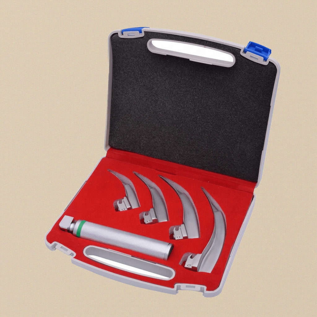 Macintosh Fibre-Optic Laryngoscope Set — 4 Curved Blades (4.5mm Bundle) | Surgical Instrument | Toolsmith Ltd UK
