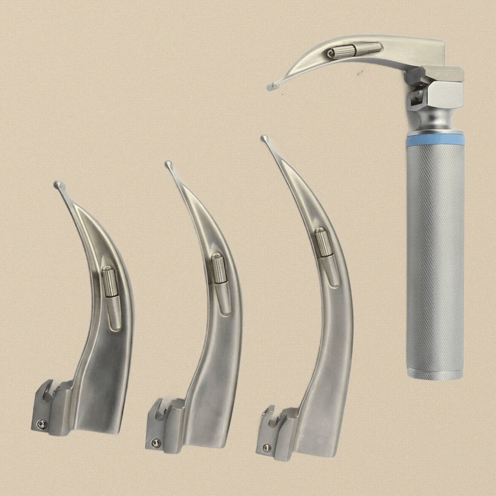 Macintosh Conventional Laryngoscope Set — 4 Curved Blades | Surgical Instrument | Toolsmith Ltd UK