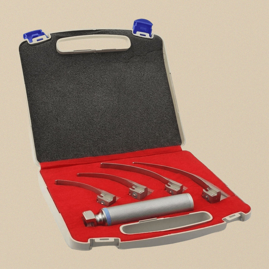 Macintosh Conventional Laryngoscope Set — 4 Curved Blades | Surgical Instrument | Toolsmith Ltd UK