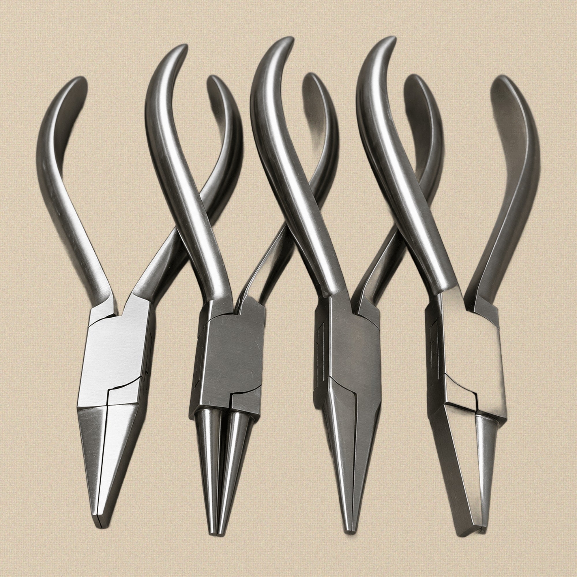 Orthodontic Utility Pliers Set, 4-Piece Stainless Steel with Box-Joint Construction