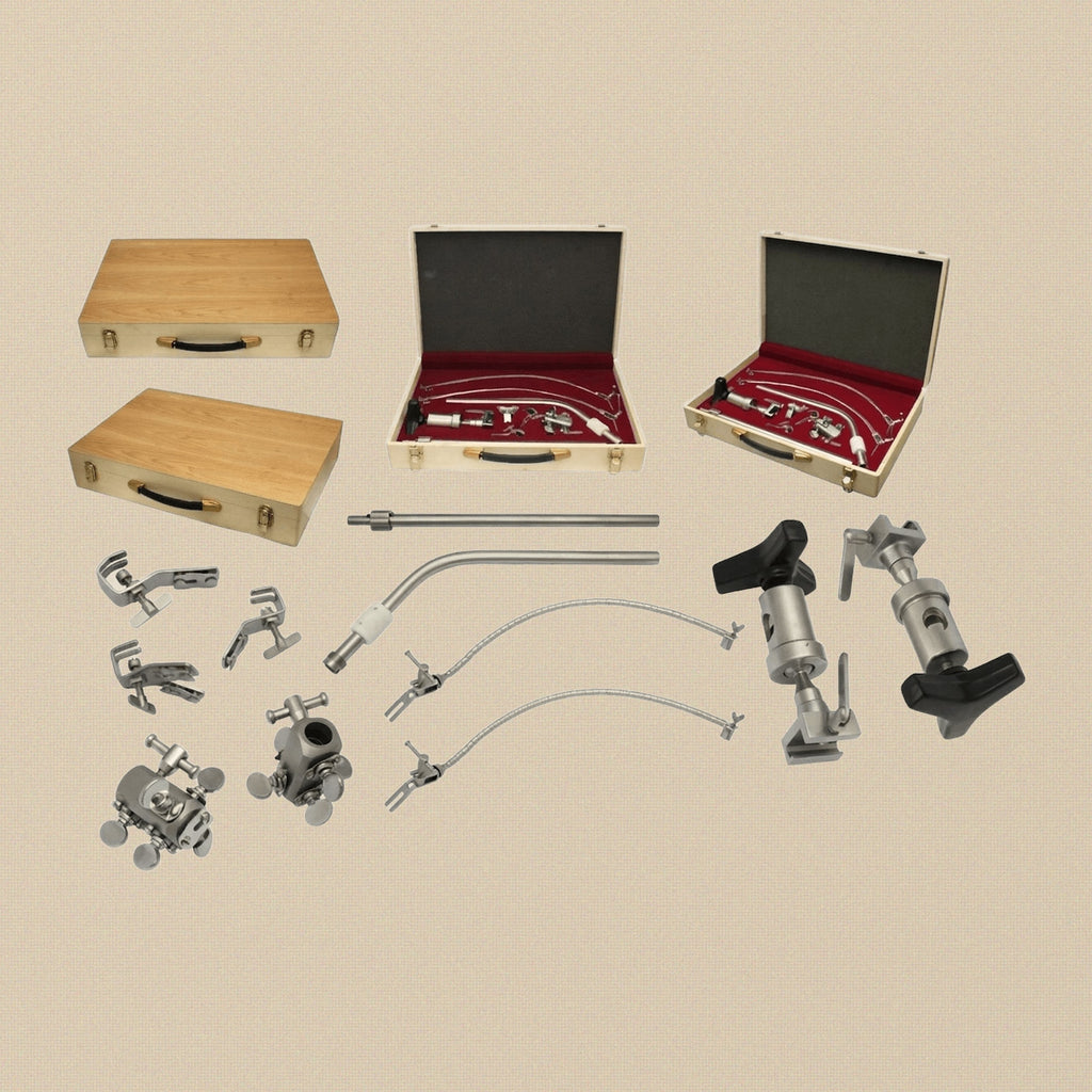 Complete Leyla brain retractor system assembled on a white background.