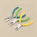 Economy Pliers Set, 3 Pieces, Chain Nose, Round Nose and Side Cutters, 12 cm Stainless Steel with Foam Grips, Starter Set | Jewellery Making Tools | Toolsmith Ltd UK