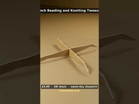 5 Inch Beading and Knotting Tweezers, Stainless Steel, Angled Tips, Crafting DIY Tool