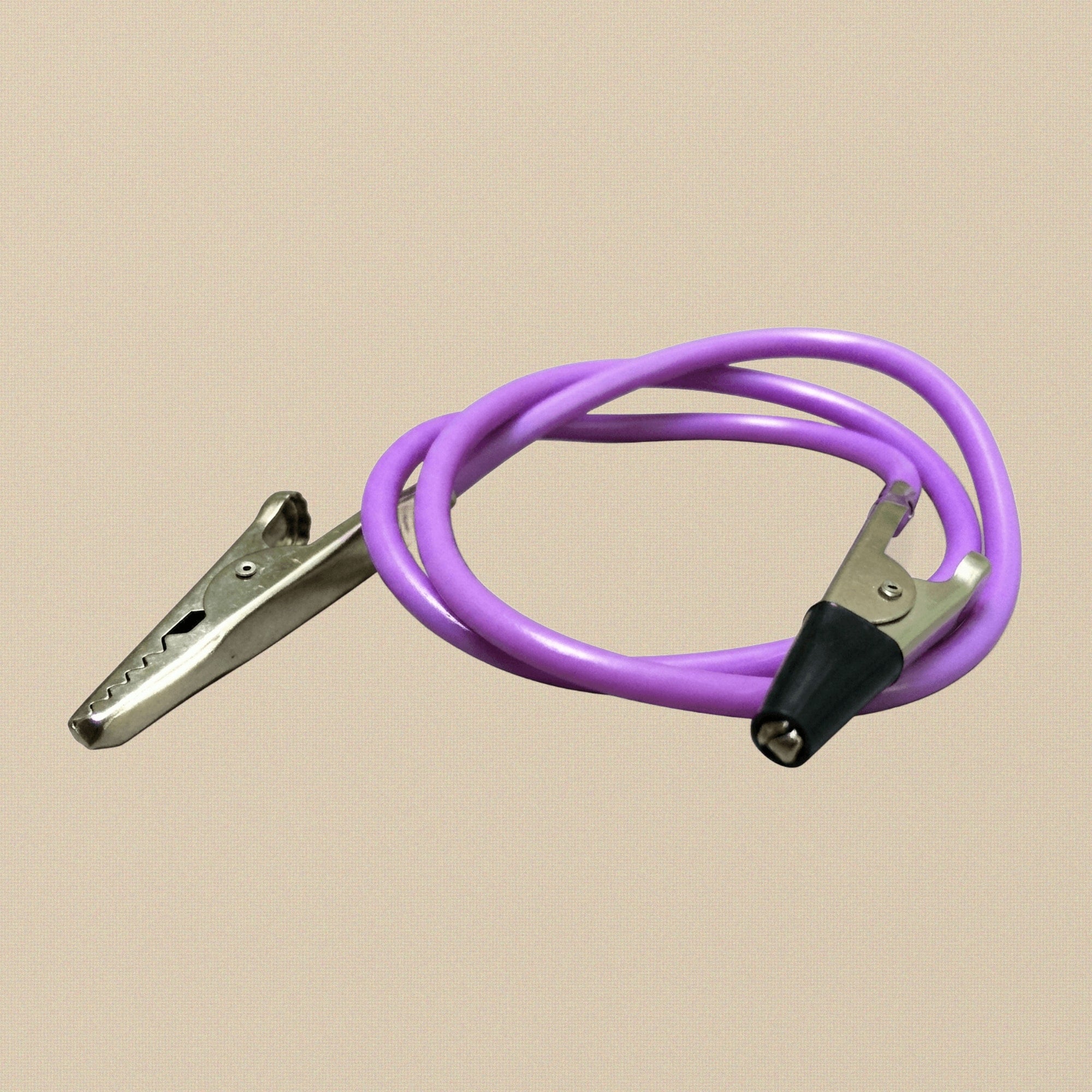 Dental Bib Holder with 16-inch Silicone Chain and Steel Crocodile Clips — Purple
