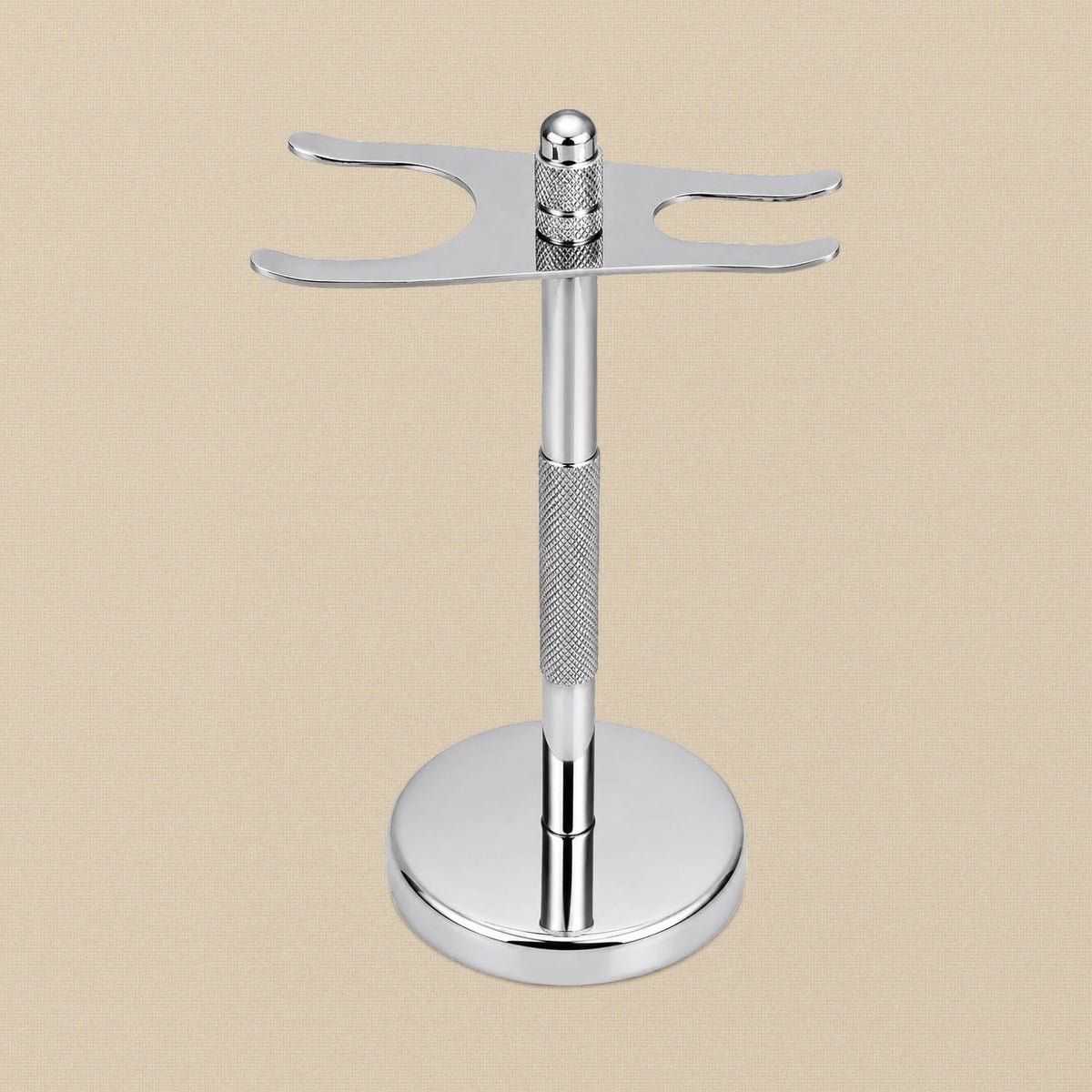 Universal Chrome Plated Safety Razor and Shaving Brush Stand, 7 x 15 cm | Shaving Stand | Toolsmith Ltd UK