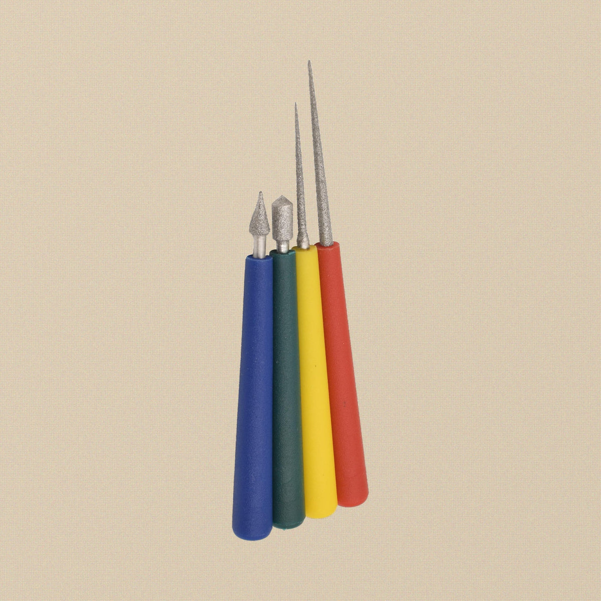 Bead Reamer Set, 4 Diamond-Coated Reamers with Nylon Handles, for Enlarging Holes, Removing Burrs and Smoothing Edges | Jewellery Making Tools | Toolsmith Ltd UK