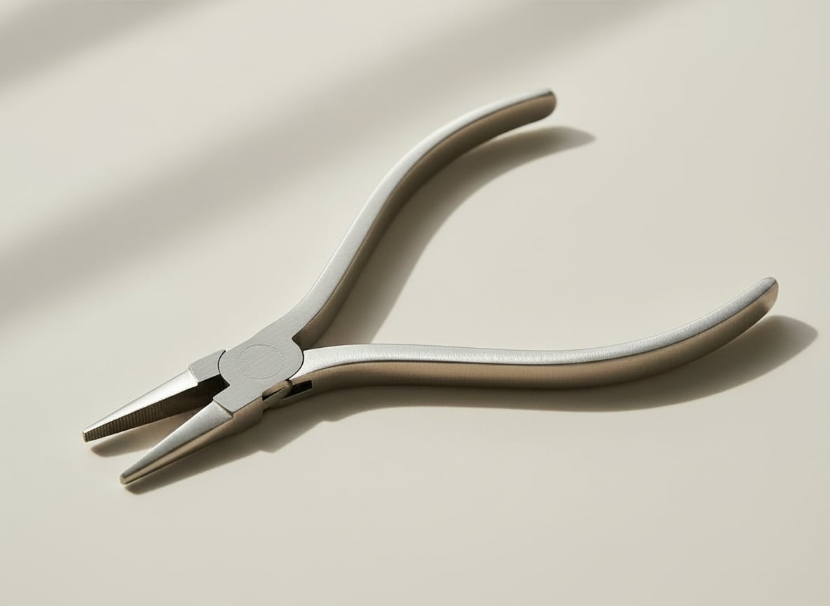 Square Handles Flat Nose Pliers, Stainless Steel, 120mm Slim Line, Multi Purpose for Jewellery and Optical Work | Jewellery Making Tools | Toolsmith Ltd UK