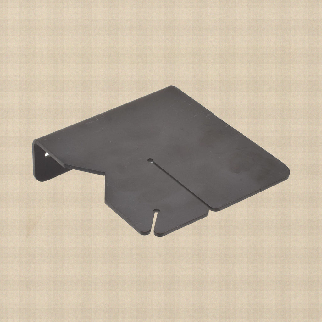 Black steel sawing plate for right-handed bench pins with V cut-out
