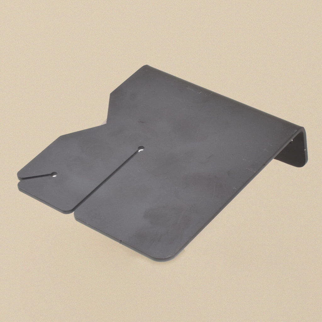 Sawing plate from the other side showing the bend that hooks over the peg