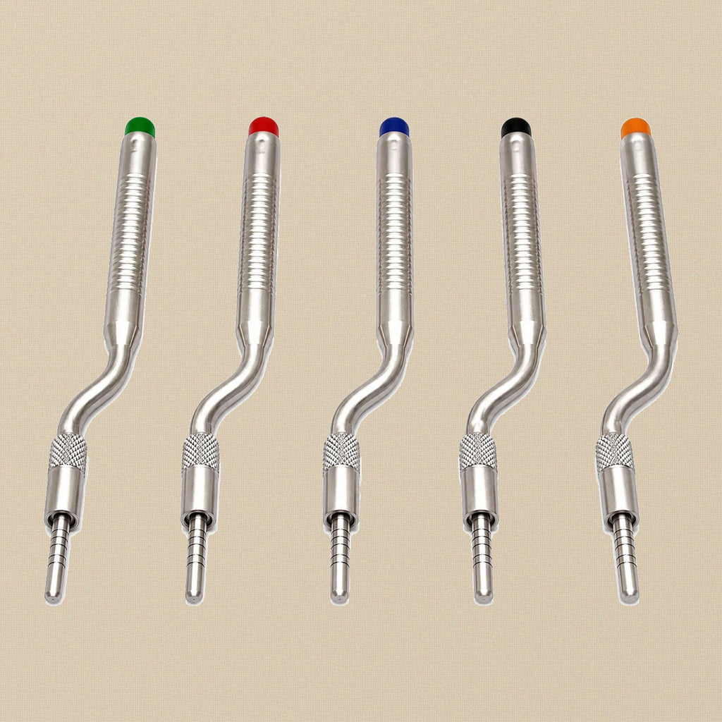 Dental Sinus Lift Osteotome Set: 10 Straight & Offset Convex Instruments in Leather Pouch