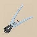 Heavy duty compound sprue cutters with pale grey handles and black centre-cut jaws