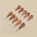 Stone Setting Tool Set, 10 Pieces with Wooden Handles in Zip Case, Pushers, Burnishers and Setting Points for Bezel and Prong Work | Jewellery Making Tools | Toolsmith Ltd UK