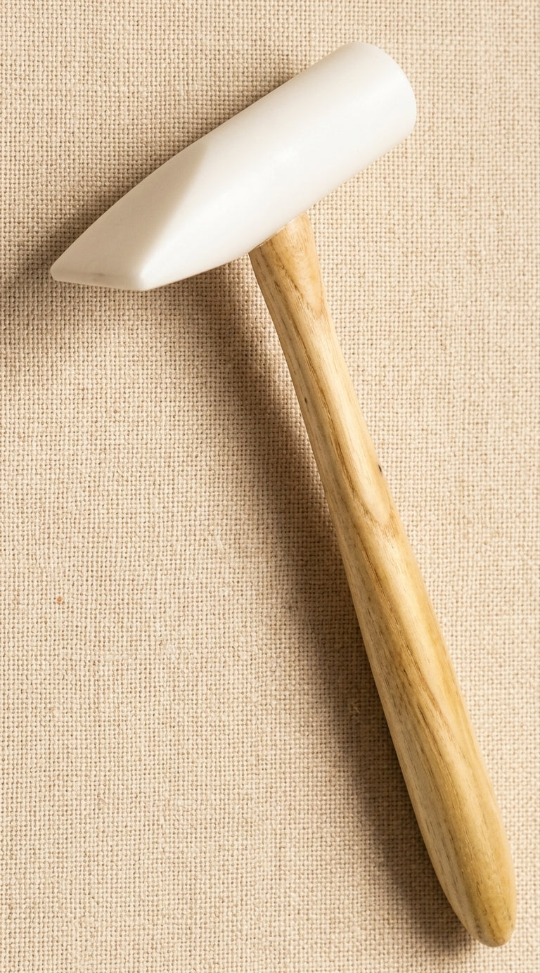 TEFLON Flat and Cross Peen Hammer, 3.81 cm Diameter Head, Forming Shaping Dapping Repousse Tool, Wooden Handle | Jewellery Making Tools | Toolsmith Ltd UK