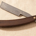 Damascus Steel Straight Razor with 70 mm Blade and Rosewood Handle | Straight Razor | Toolsmith Ltd UK