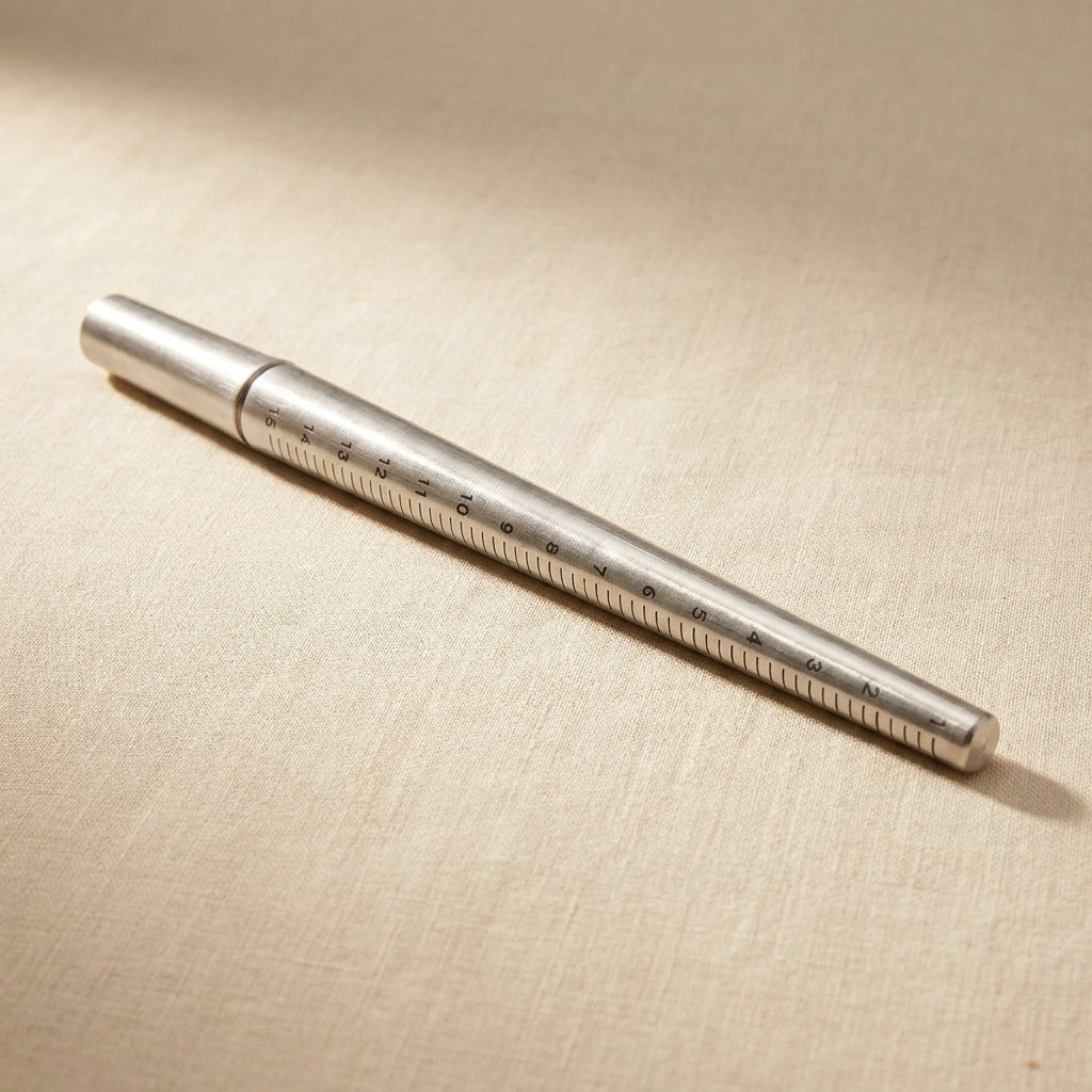 Aluminium Ring Mandrel 1-15, Grooved Surface, Jewellery Sizing and Shaping Tool, Silver | Jewellery Making Tools | Toolsmith Ltd UK