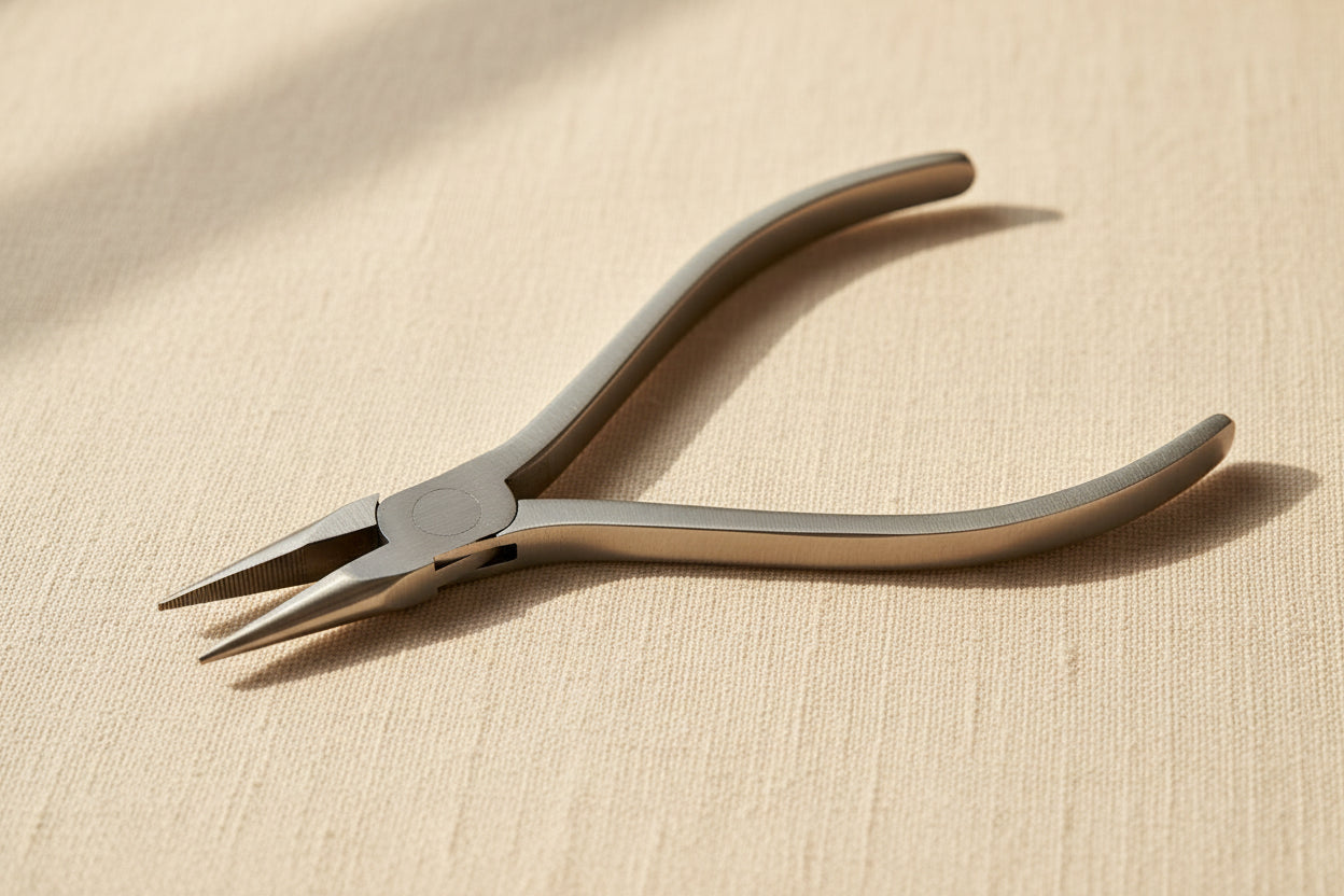 Square Handles Chain Nose Pliers, Stainless Steel, 120mm Slim Line, for Jewellery and Optical Work | Jewellery Making Tools | Toolsmith Ltd UK