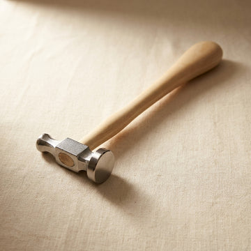 Chasing Hammer Jewellery Tool, 22mm Flat Face Metal Repousse, Silver Smith Metalworking Hammer with Wooden Handle | Jewellery Making Tools | Toolsmith Ltd UK
