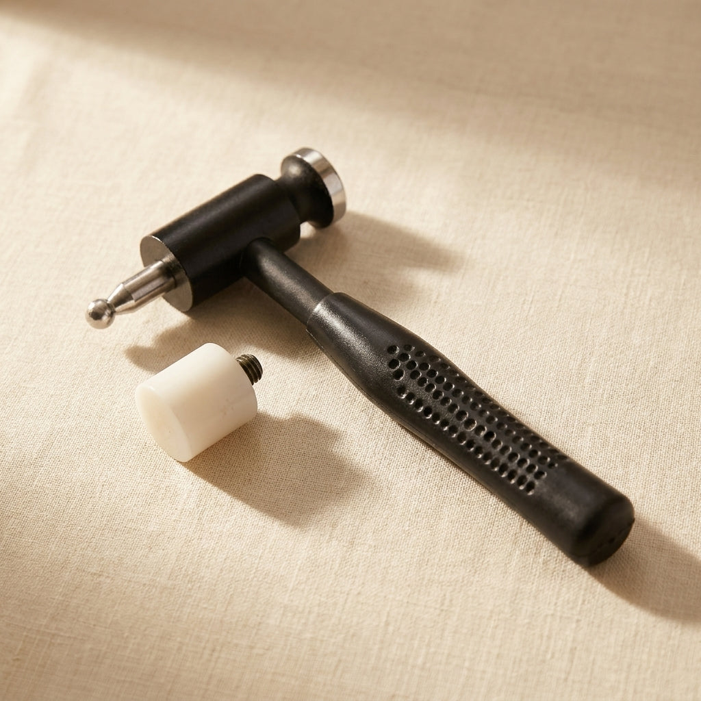 Dual Head Dapping Hammer, Interchangeable Steel and Nylon Tips, Jewellery Making Tool, Used for Flattening, Spreading & Hardening | Jewellery Making Tools | Toolsmith Ltd UK