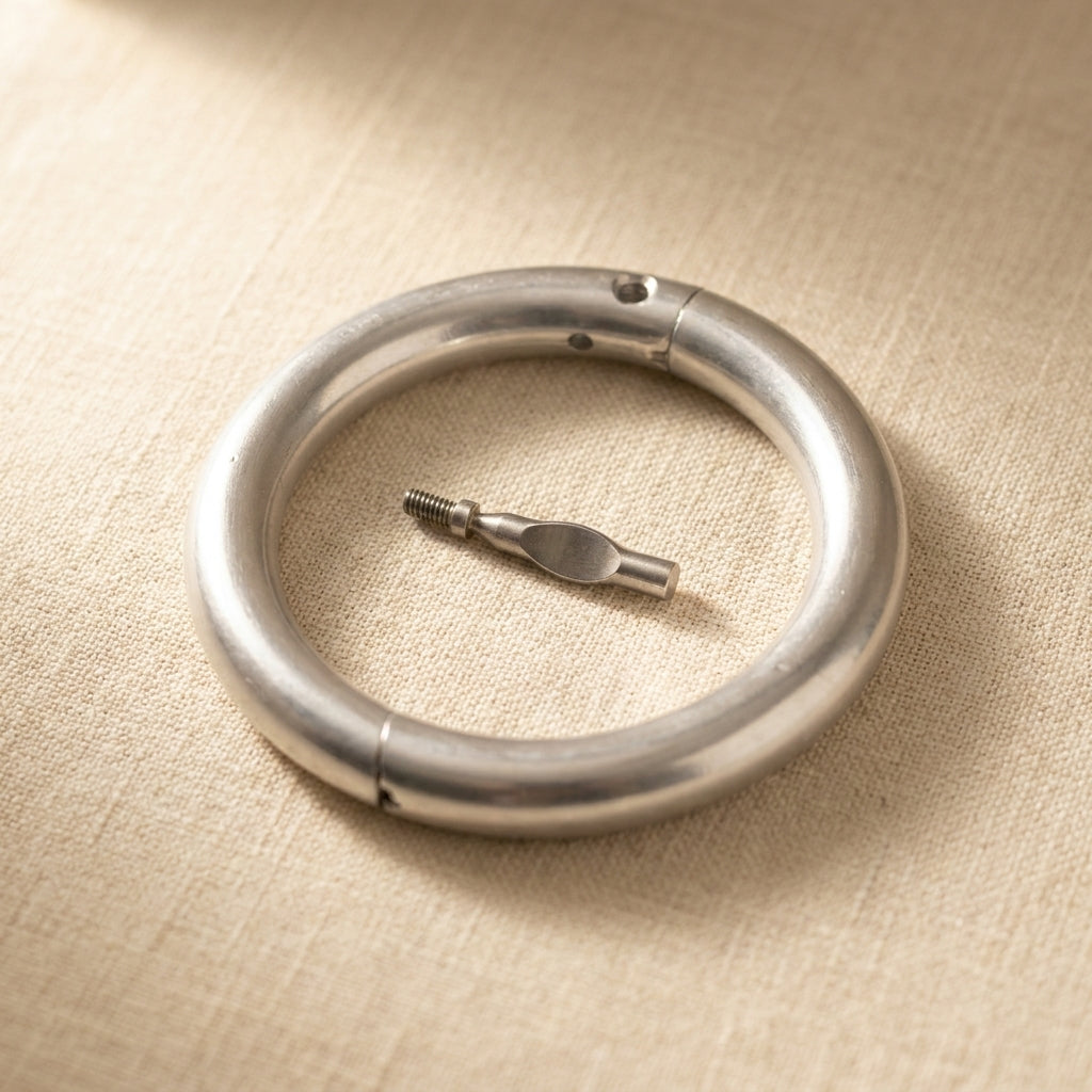 Professional Veterinary 2.5 Inch Aluminum Bull Nose Ring, Silver, Farm Animal Cattle Equipment with Free Installation Key | Veterinary Instruments | Toolsmith Ltd UK