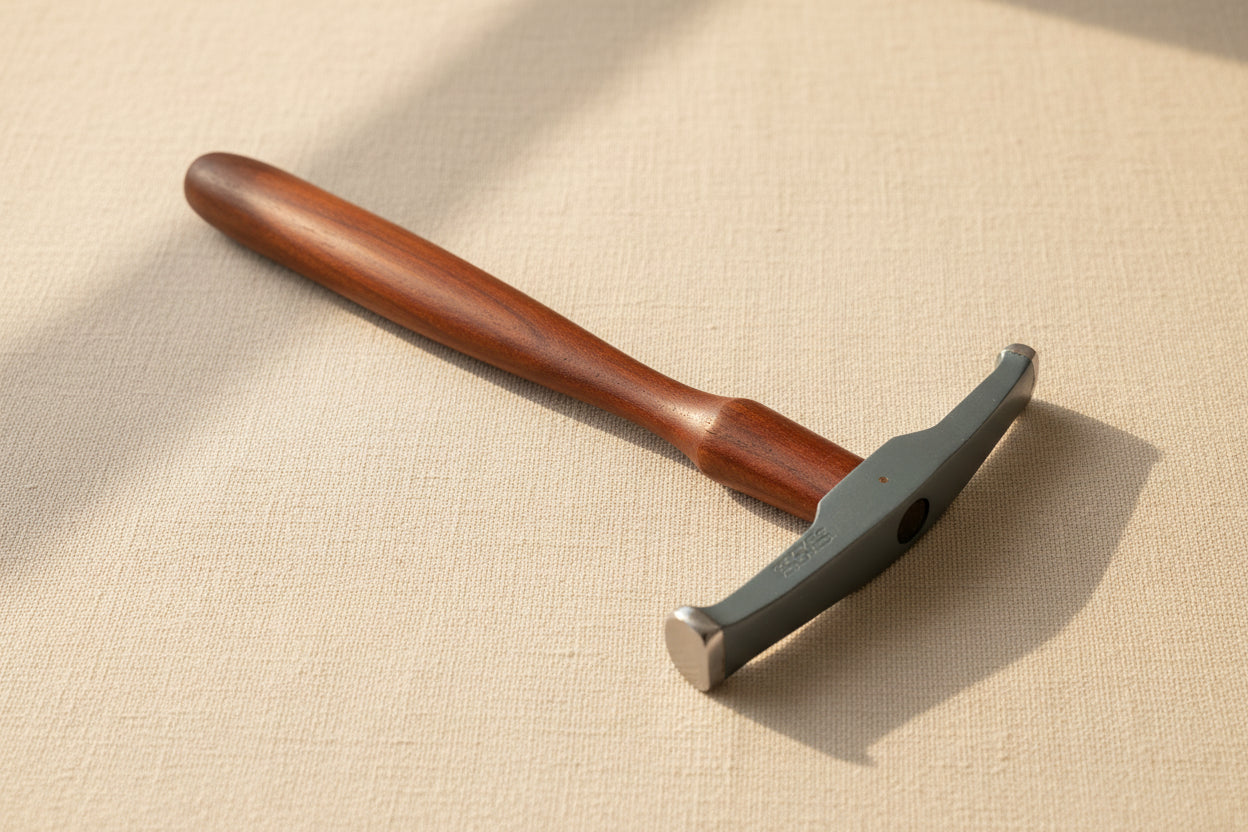 Rounded Planishing Hammer with Wood Handle, 10 Inch, Large-Scale Metalwork Jewellery Crafts Repoussé Tool | Jewellery Making Tools | Toolsmith Ltd UK