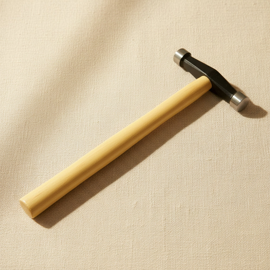 Round Domed and Flat Faces Planishing Hammer, Silversmith Repousse Jewellers Tool, Wooden Handle, 12 Inch Length | Jewellery Making Tools | Toolsmith Ltd UK