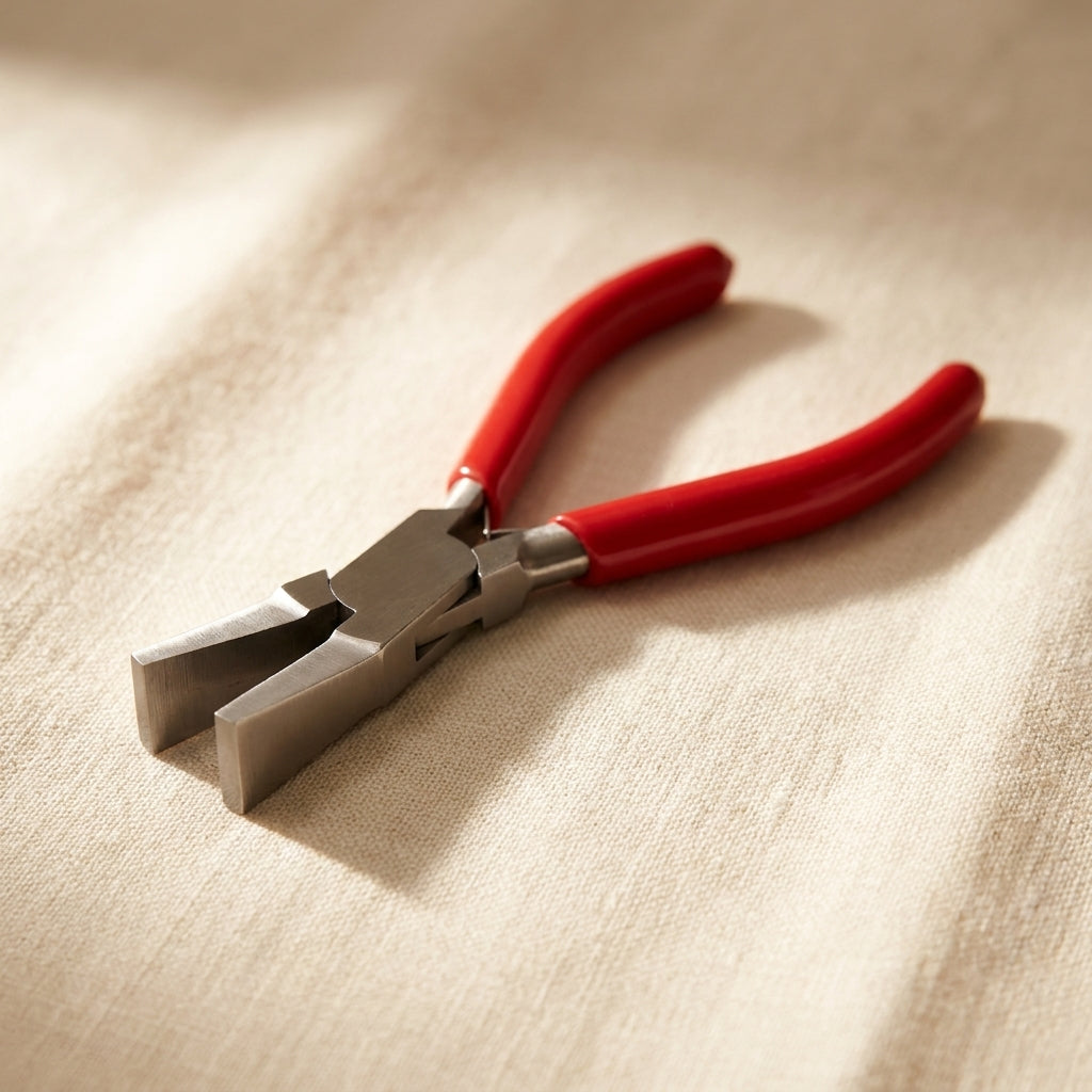 Professional Duck Bill Pliers, Metal Smith Jewellery Making Tool, Straight Wide Jaw Pliers with Ergonomic PVC Handle for Crafting and Metalworking | Jewellery Making Tools | Toolsmith Ltd UK