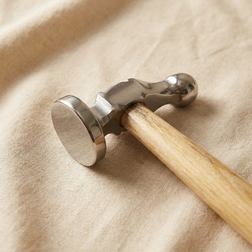 32mm German Style Chasing Hammer, Ball Peen Planishing Repousse Metal Work Tool with Wooden Handle, Bow Face Design | Jewellery Making Tools | Toolsmith Ltd UK
