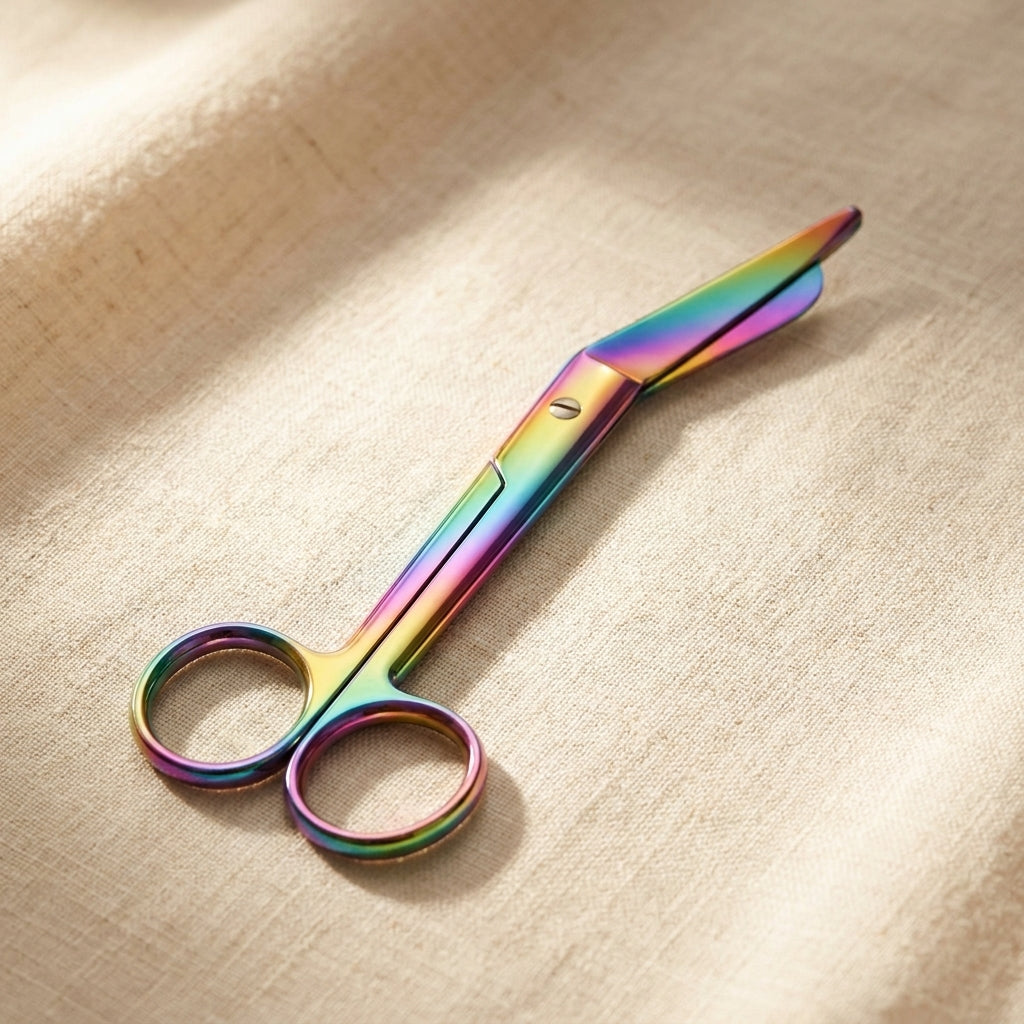Rainbow Lister Bandage Scissors, 7.5 Inch, Stainless Steel, Multi Colour, First Aid, Tensionrite Clip | Surgical Instruments | Toolsmith Ltd UK