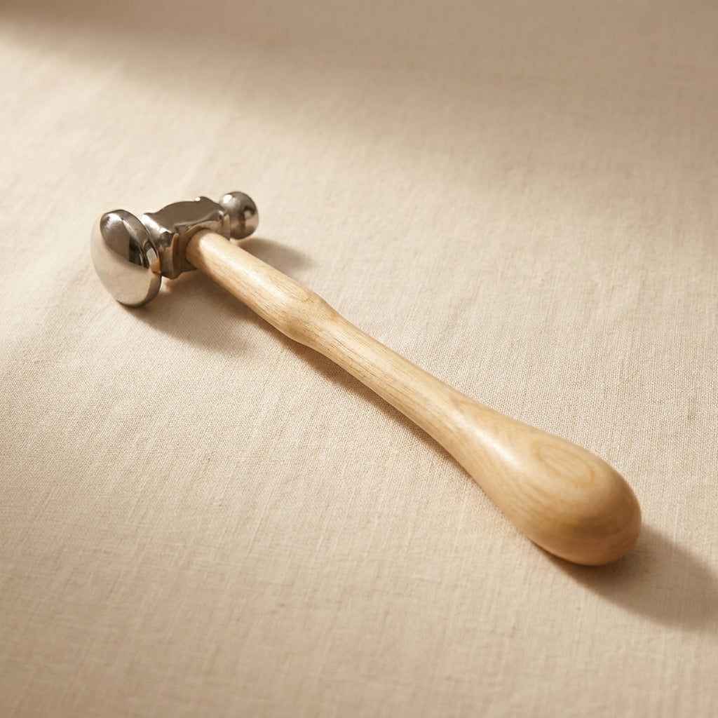 Chasing Hammer Jewellery Tool, 32mm Dome Head, Metal Silversmith Repousse Hammer with Wood Handle | Jewellery Making Tools | Toolsmith Ltd UK