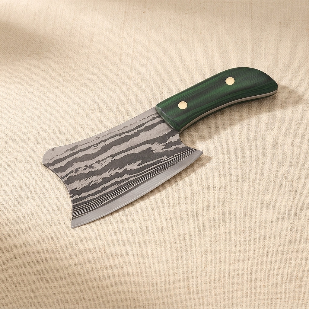 Miniature Skinner Knife, 51mm Damascus Steel Blade with Pakkawood Handle and Leather Sheath | Knife | Toolsmith Ltd UK