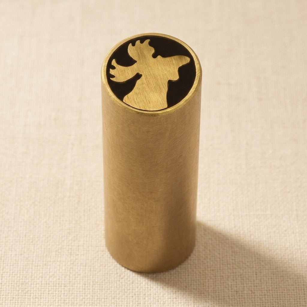 Mosaic Pin, 2 Inch (50mm), 8mm Diameter, Brass and Copper Deer Pattern | Mosaic Pin | Toolsmith Ltd UK
