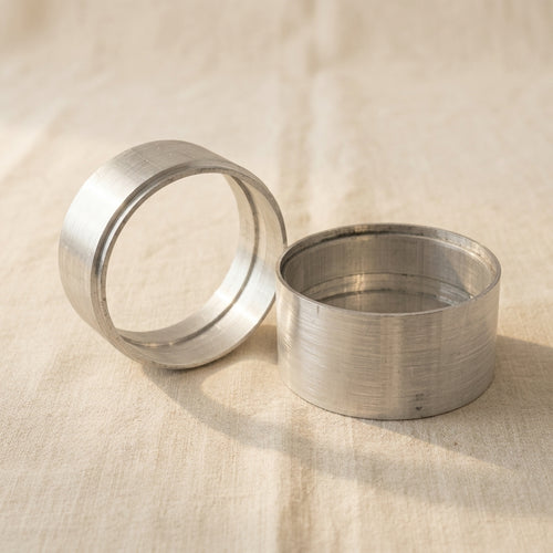 100mm x 100mm Aluminium Sand Casting Mould Rings, 2-Part Set, for Delft Clay and Peterobond | Jewellery Making Tools | Toolsmith Ltd UK