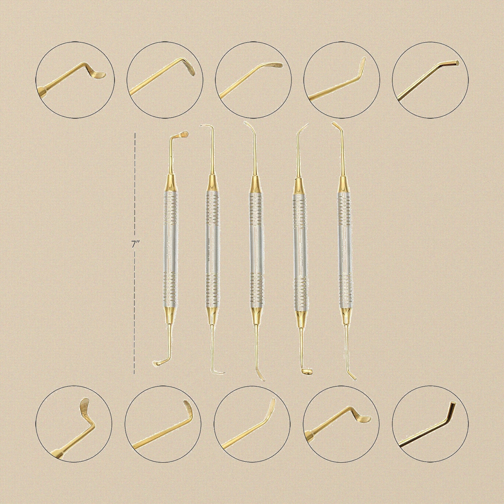 Five-Piece Sinus Lift Instrument Set with 9mm Handles and Titanium Plasma Coating | Dental Instrument Set | Toolsmith Ltd UK