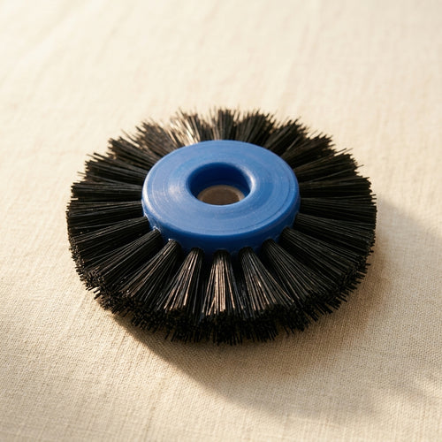 2 x Lathe Brush with Blue Plastic Centre, Stiff Black Bristle for Cleaning and Polishing Jewellery, 80 mm Diameter, 2 Piece | Jewellery Making Tools | Toolsmith Ltd UK