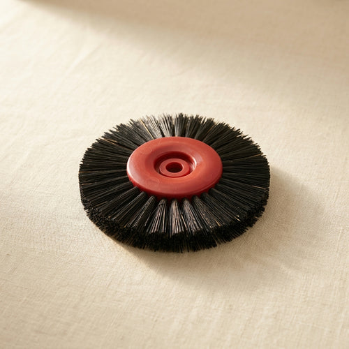 2 x Red Plastic Centre Lathe Brush with Stiff Black Bristle, 72 mm Diameter, 2 Piece | Jewellery Making Tools | Toolsmith Ltd UK