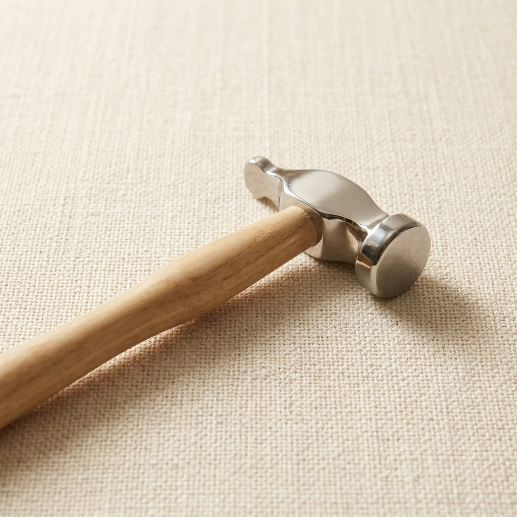 25mm Narrow and Flat Raising Chasing Hammer, Jewellery Repousse Silversmith Tool with Wooden Handle | Jewellery Making Tools | Toolsmith Ltd UK
