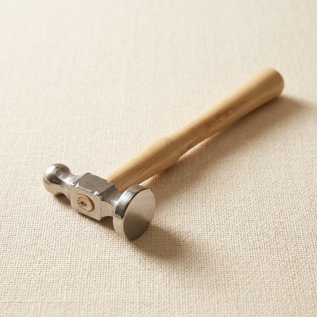 28mm German Style Ball Peen Chasing Hammer with Bow Face, Wood Handle, Metal Planishing Repousse Tool | Jewellery Making Tools | Toolsmith Ltd UK
