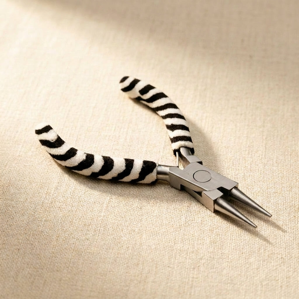 3.5-Inch Round Nose Pliers with Zebra Foam Grips, Stainless Steel Mini Jewellery and Hobby Crafts Tool | Jewellery Making Tools | Toolsmith Ltd UK