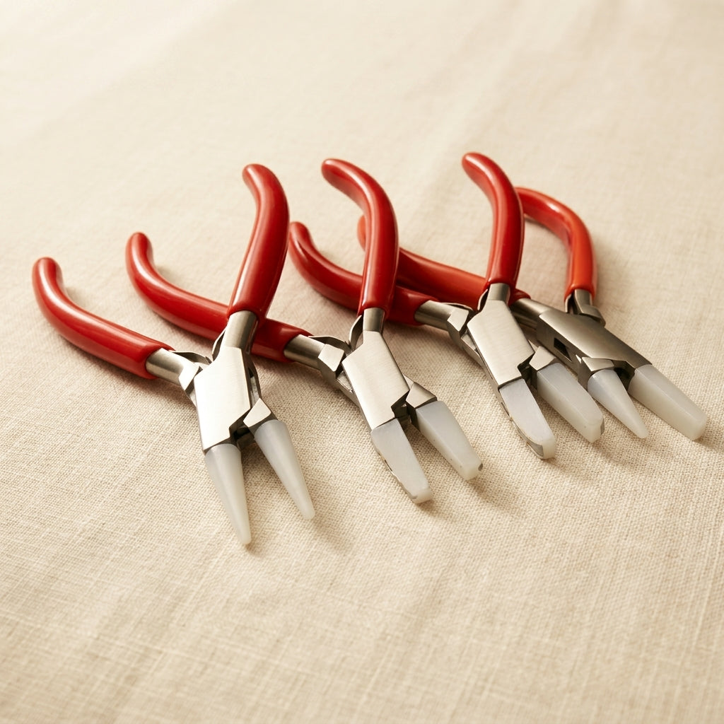 4 Piece Nylon Jaws Pliers Set, Round, Chain, Flat, Round/Flat, 5 Inch Jewellery Craft Bead Wire Forming Tools with Extra Jaws and Storage Case | Jewellery Making Tools | Toolsmith Ltd UK